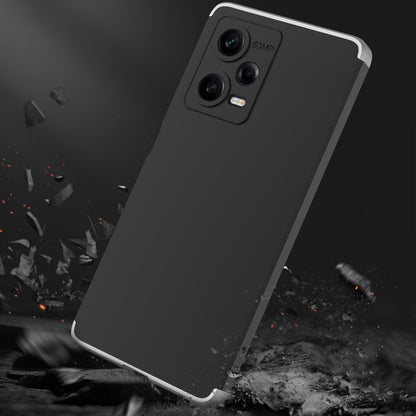 For Xiaomi Redmi Note 12 Pro 5G Global GKK Three Stage Splicing Full Coverage PC Phone Case(Black Silver) - Note 12 Pro Cases by GKK | Online Shopping South Africa | PMC Jewellery