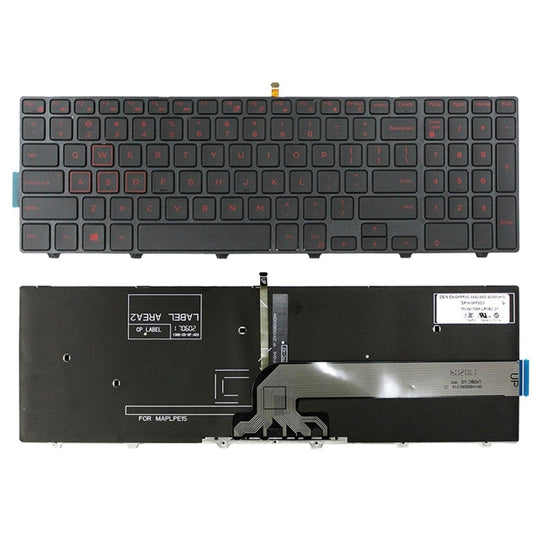 Backlight Laptop Keyboard For Dell 15-9550 / 15-3000 / 15-5542(Red Word) - Dell Spare Parts by PMC Jewellery | Online Shopping South Africa | PMC Jewellery