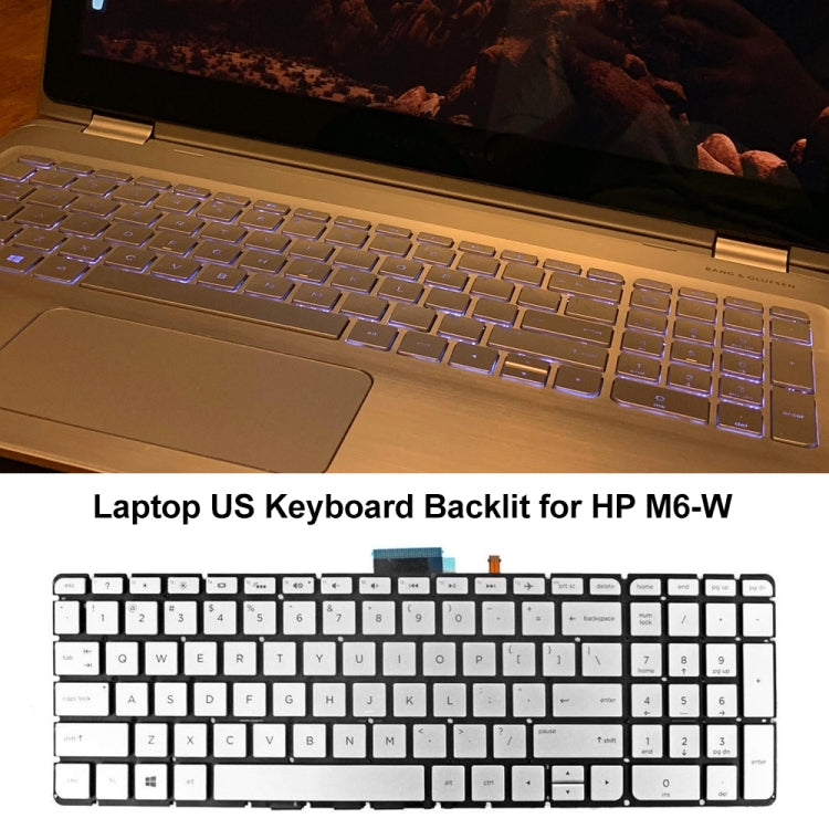 For HP M6-W US Version Laptop Backlight Keyboard(Silver) - HP Spare Parts by PMC Jewellery | Online Shopping South Africa | PMC Jewellery