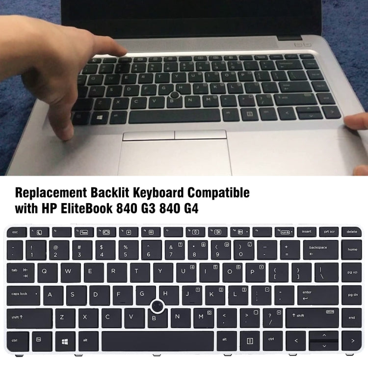 For HP EliteBook 840 G3 Laptop Backlight Keyboard - HP Spare Parts by PMC Jewellery | Online Shopping South Africa | PMC Jewellery