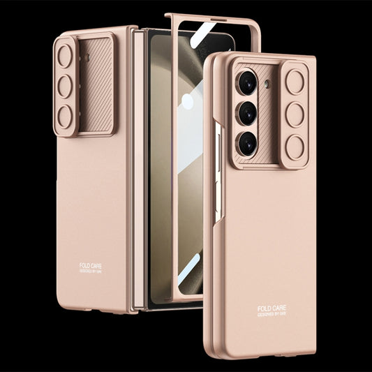 For Samsung Galaxy Z Fold5 GKK Integrated Ultra-thin Sliding Camshield Flip Phone Case(Gold) - Galaxy Z Fold5 Cases by GKK | Online Shopping South Africa | PMC Jewellery