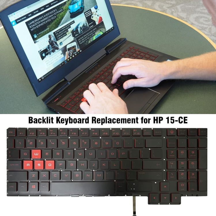 For HP 15-CE US Version Backlit Laptop Keyboard - HP Spare Parts by PMC Jewellery | Online Shopping South Africa | PMC Jewellery