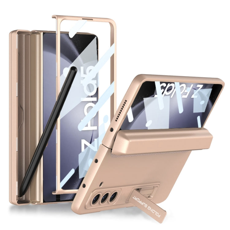 For Samsung Galaxy Z Fold5 GKK Integrated Magnetic Full Coverage Phone Flip Case with Pen Box(Gold) - Galaxy Z Fold5 Cases by GKK | Online Shopping South Africa | PMC Jewellery