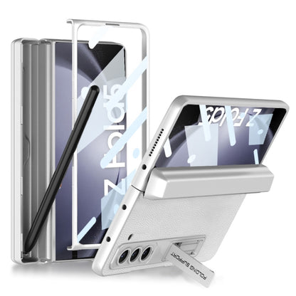 For Samsung Galaxy Z Fold5 GKK Magnetic Flip Plain Leather Phone Case with Pen Box(Silver) - Galaxy Z Fold5 Cases by GKK | Online Shopping South Africa | PMC Jewellery