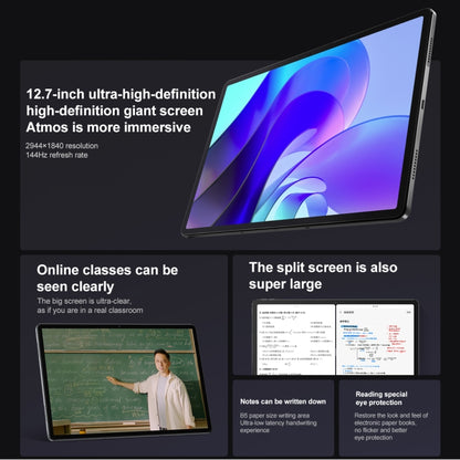 Lenovo Pad Pro 12.7 inch WiFi Tablet, 8GB+128GB, Android 13, Qualcomm Snapdragon 870 Octa Core, Support Face Identification(Dark Grey) - Lenovo by Lenovo | Online Shopping South Africa | PMC Jewellery