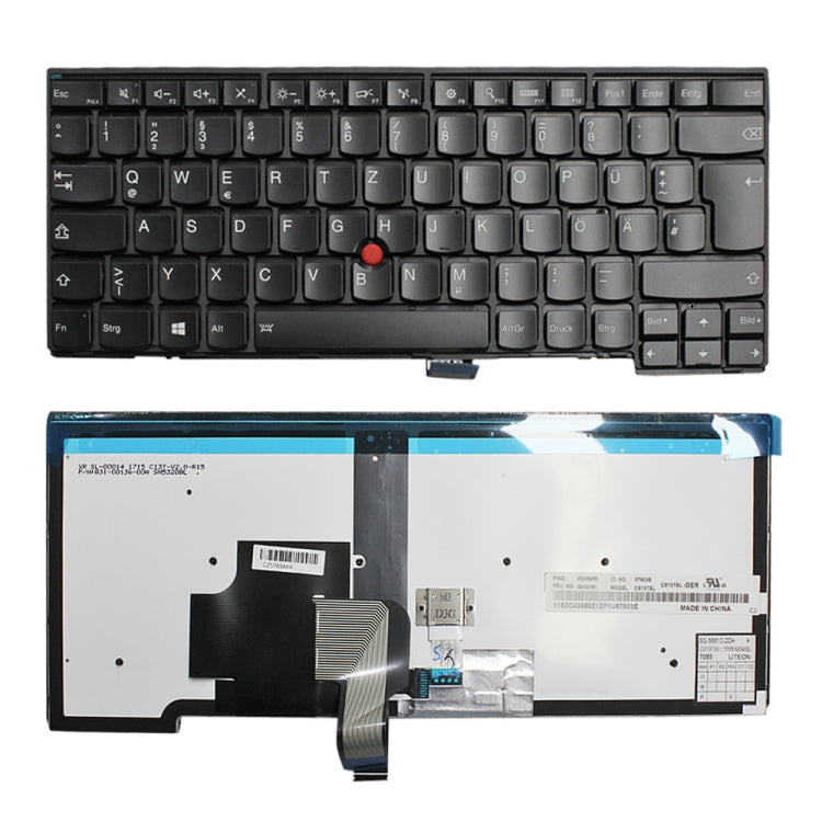 For Lenovo ThinkPad T440 T440P T440S German Version White Back Backlight Laptop Keyboard - Lenovo Spare Parts by PMC Jewellery | Online Shopping South Africa | PMC Jewellery