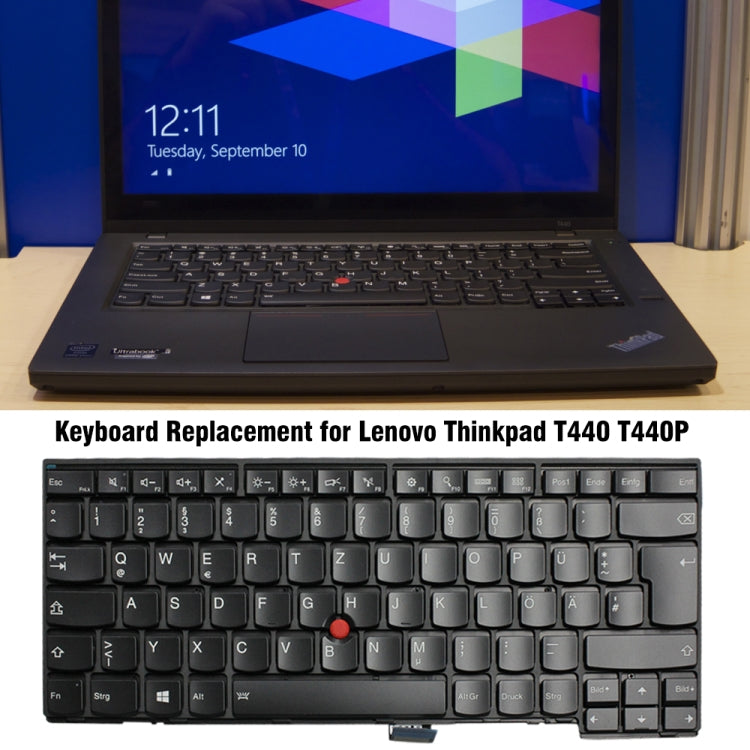 For Lenovo ThinkPad T440 T440P T440S German Version White Back Backlight Laptop Keyboard - Lenovo Spare Parts by PMC Jewellery | Online Shopping South Africa | PMC Jewellery