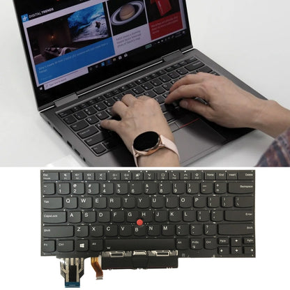 For Lenovo ThinkPad X1 Yoga 4th Gen 20QF US Version Backlight Laptop Keyboard with Touchpad Button(Dark Grey) - Lenovo Spare Parts by PMC Jewellery | Online Shopping South Africa | PMC Jewellery