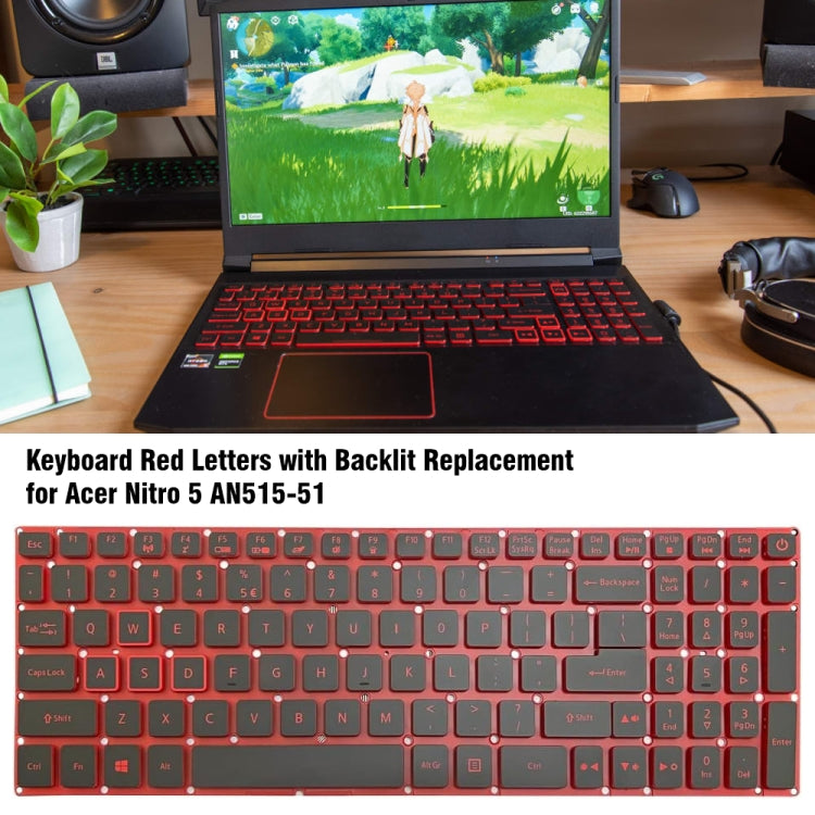 For Acer Nitro 5 AN515-41 US Version Red Backlight Laptop Keyboard - Replacement Keyboards by PMC Jewellery | Online Shopping South Africa | PMC Jewellery