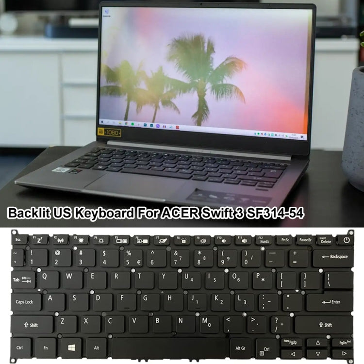 For Acer Swift 3 SF314-54 US Version Backlight Laptop Keyboard - Replacement Keyboards by PMC Jewellery | Online Shopping South Africa | PMC Jewellery