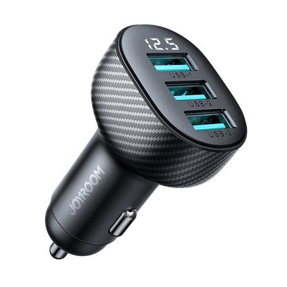 JOYROOM JR-CCD03 3.4A 3 x USB Ports Digital Display Car Charger(Black) - Car Charger by JOYROOM | Online Shopping South Africa | PMC Jewellery