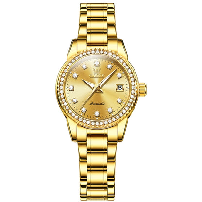 OLEVS 7003 Women Multifunctional Waterproof Mechanical Watch(Gold) - Metal Strap Watches by OLEVS | Online Shopping South Africa | PMC Jewellery