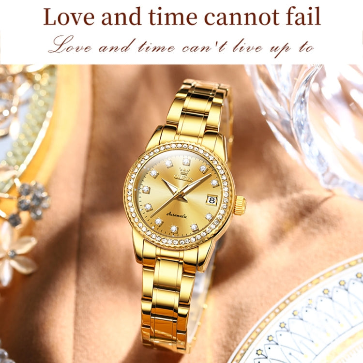 OLEVS 7003 Women Multifunctional Waterproof Mechanical Watch(Gold) - Metal Strap Watches by OLEVS | Online Shopping South Africa | PMC Jewellery