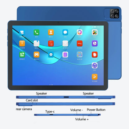 BDF P40 4G LTE Tablet PC 10.1 inch, 8GB+256GB, Android 12 MTK6762 Octa Core, Support Dual SIM, EU Plug(Grey) - BDF by BDF | Online Shopping South Africa | PMC Jewellery