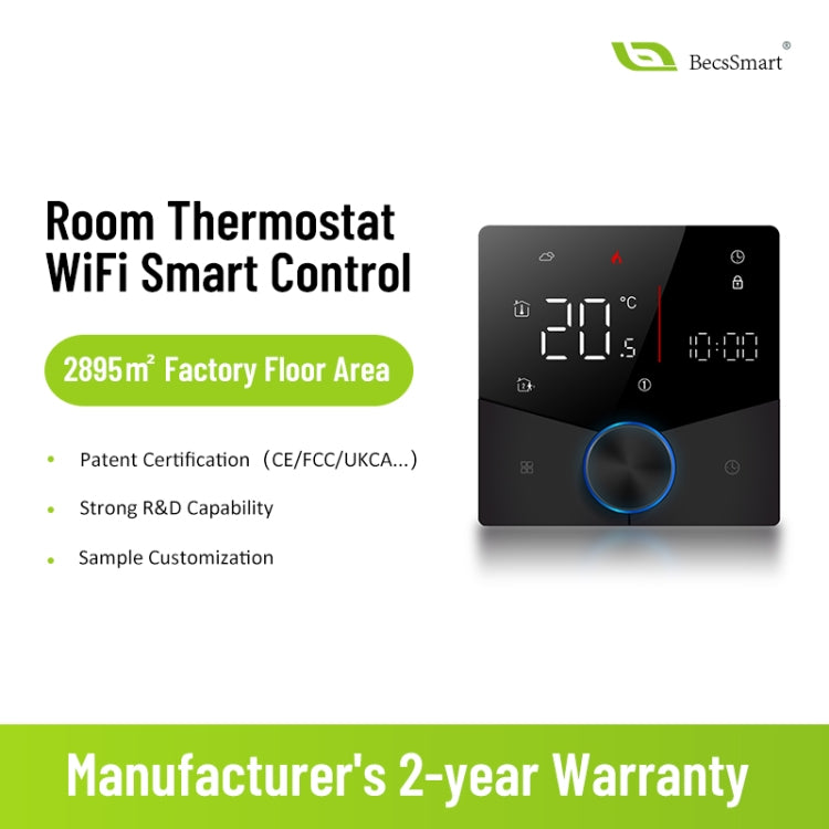 BHT-009GBLW Electric Heating WiFi Smart Home LED Thermostat(Black) - Thermostat & Thermometer by PMC Jewellery | Online Shopping South Africa | PMC Jewellery