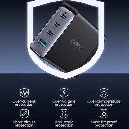 JOYROOM JR-TCG04 100W USB+3 x Type-C GaN Multi-port Charger Set, Specification:US Plug(Black) - USB Charger by JOYROOM | Online Shopping South Africa | PMC Jewellery