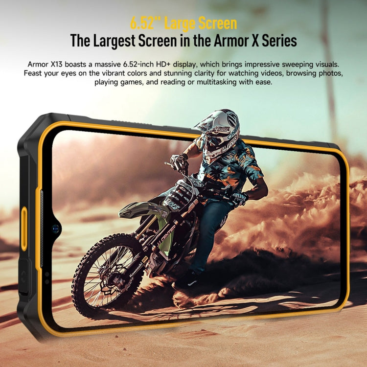 [HK Warehouse] Ulefone Armor X13, 6GB+64GB, IP68/IP69K Rugged Phone, 6.52 inch Android 13 MediaTek Helio G36 Octa Core, Network: 4G, NFC, OTG(Some Orange) - Ulefone by Ulefone | Online Shopping South Africa | PMC Jewellery