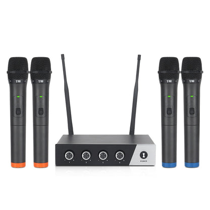 XTUGA S400 Professional 4-Channel UHF Wireless Microphone System with 4 Handheld Microphone(AU Plug) - Microphone by XTUGA | Online Shopping South Africa | PMC Jewellery