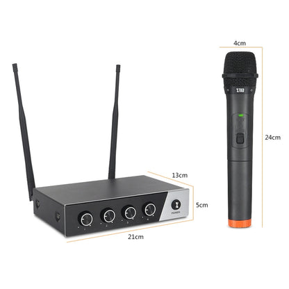 XTUGA S400 Professional 4-Channel UHF Wireless Microphone System with 4 Handheld Microphone(AU Plug) - Microphone by XTUGA | Online Shopping South Africa | PMC Jewellery