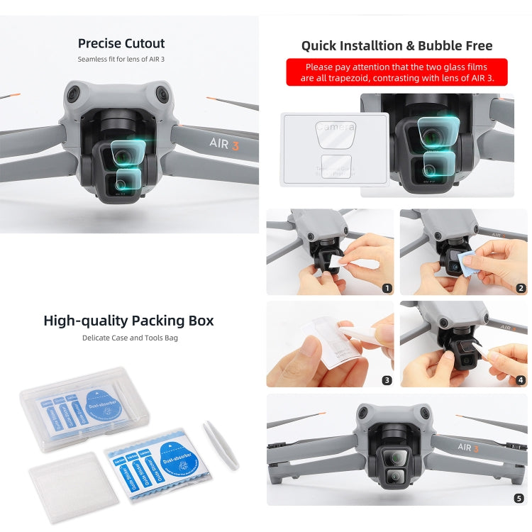 For DJI Air 3 Sunnylife Lens Protector Tempered Glass Combo Protective Films, Quantity:2 Sets - Others by Sunnylife | Online Shopping South Africa | PMC Jewellery