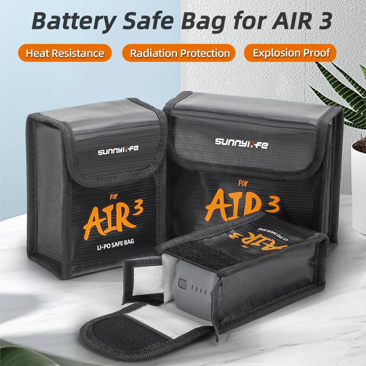 For DJI Air 3 Sunnylife Battery Explosion-proof Safe Bag Protective Li-Po Safe Bag For 3pcs Batteries - Backpacks & Bags by Sunnylife | Online Shopping South Africa | PMC Jewellery