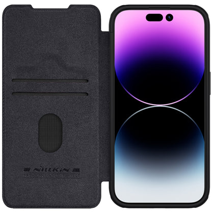 For iPhone 15 Pro Max NILLKIN QIN Series Pro Sliding Camera Cover Design Leather Phone Case(Black) - iPhone 15 Pro Max Cases by NILLKIN | Online Shopping South Africa | PMC Jewellery