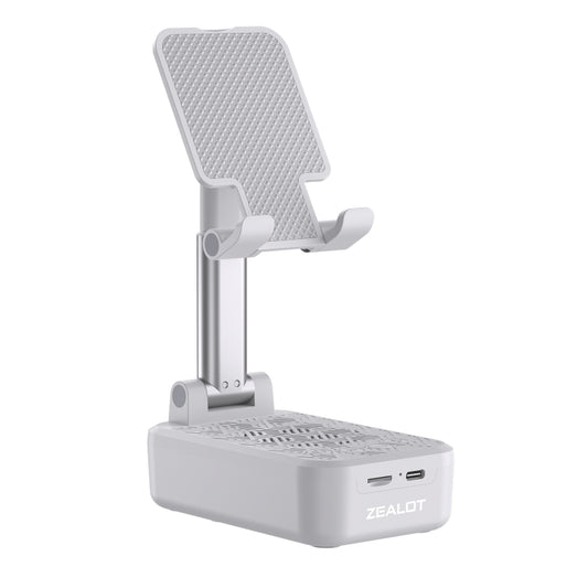 Zealot Z7 2 in 1 Foldable Phone Holder with Wireless Bluetooth Speaker(White) - Desktop Holder by ZEALOT | Online Shopping South Africa | PMC Jewellery