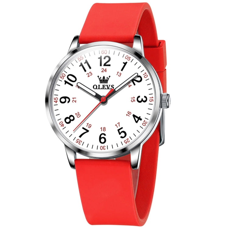 OLEVS 9953 Women Simple Silicone Strap Waterproof Quartz Watch(Red) - Silicone Strap Watches by OLEVS | Online Shopping South Africa | PMC Jewellery