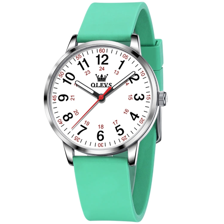 OLEVS 9953 Women Simple Silicone Strap Waterproof Quartz Watch(Green) - Silicone Strap Watches by OLEVS | Online Shopping South Africa | PMC Jewellery