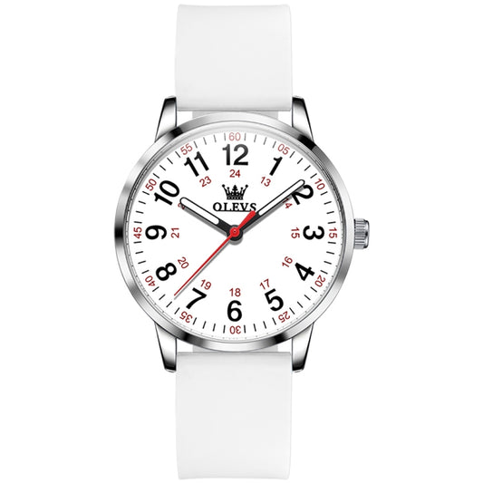 OLEVS 9953 Women Simple Silicone Strap Waterproof Quartz Watch(White) - Silicone Strap Watches by OLEVS | Online Shopping South Africa | PMC Jewellery