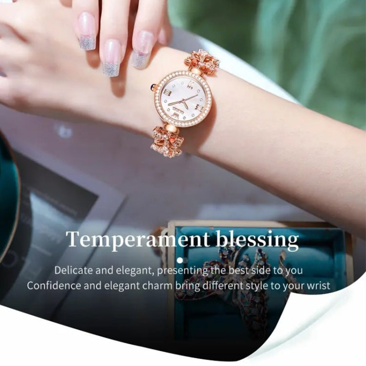 OLEVS 9958 Women Adjustable Drawstring Bracelet Quartz Watch(White + Rose Gold) - Bracelet Watches by OLEVS | Online Shopping South Africa | PMC Jewellery