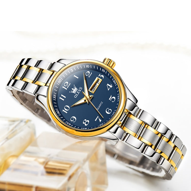 OLEVS 5567 Women Steel Strap Waterproof Quartz Watch(Blue) - Metal Strap Watches by OLEVS | Online Shopping South Africa | PMC Jewellery