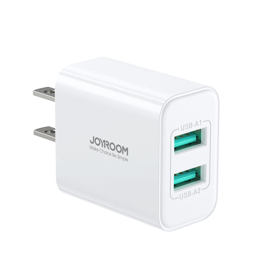 JOYROOM JR-TCN04 2.1A Dual USB Charger, Specification:US Plug - USB Charger by JOYROOM | Online Shopping South Africa | PMC Jewellery