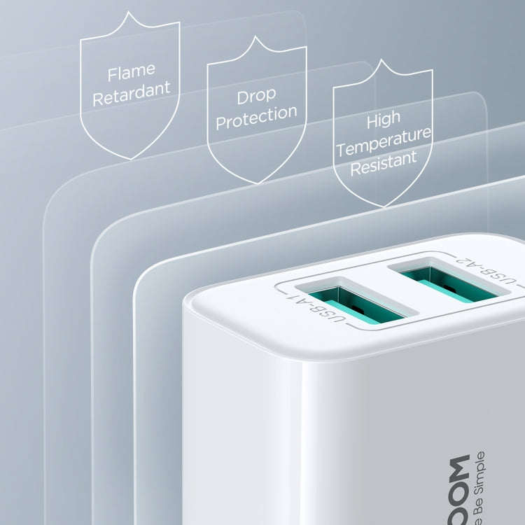 JOYROOM JR-TCN04 2.1A Dual USB Charger, Specification:UK Plug - USB Charger by JOYROOM | Online Shopping South Africa | PMC Jewellery