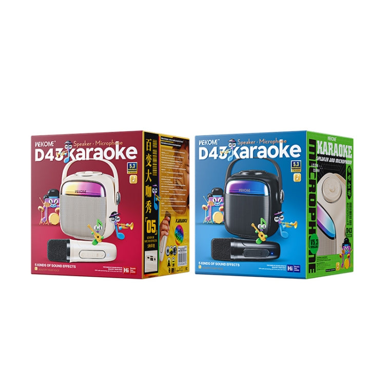 WK D43 Mini Karaoke Bluetooth Speaker(Beige) - Microphone by WK | Online Shopping South Africa | PMC Jewellery