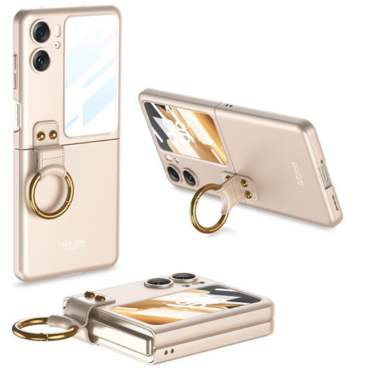 For OPPO Find N2 Flip GKK Integrated Ultra-thin Full Coverage Phone Case with Ring Holder(Gold) - Find N2 Flip Cases by GKK | Online Shopping South Africa | PMC Jewellery