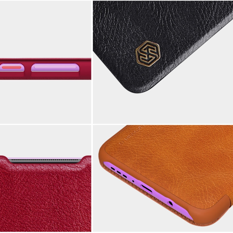For Xiaomi Redmi 10X 5G NILLKIN QIN Series Crazy Horse Texture Horizontal Flip Leather Case with Card Slot(Red) - Xiaomi Cases by NILLKIN | Online Shopping South Africa | PMC Jewellery