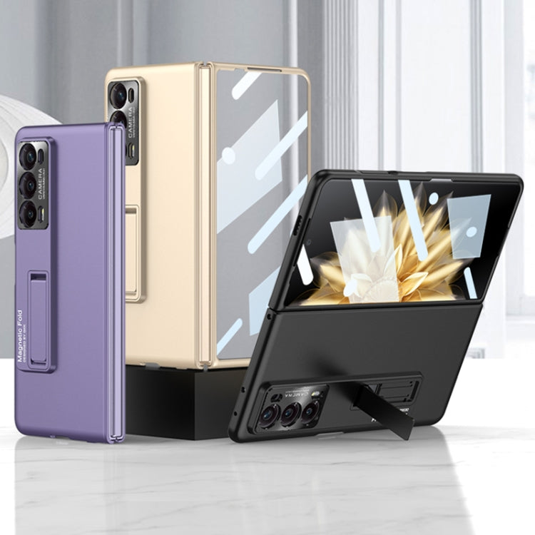 For Honor Magic V2 GKK Integrated Ultra-thin Folding Phone Case with Stand(Purple) - Honor Cases by GKK | Online Shopping South Africa | PMC Jewellery