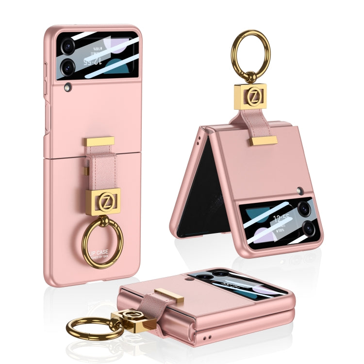 For Samsung Galaxy Z Flip3 5G GKK Integrated Ultra-thin Phone Case with Z Ring Holder(Pink) - Galaxy Phone Cases by GKK | Online Shopping South Africa | PMC Jewellery