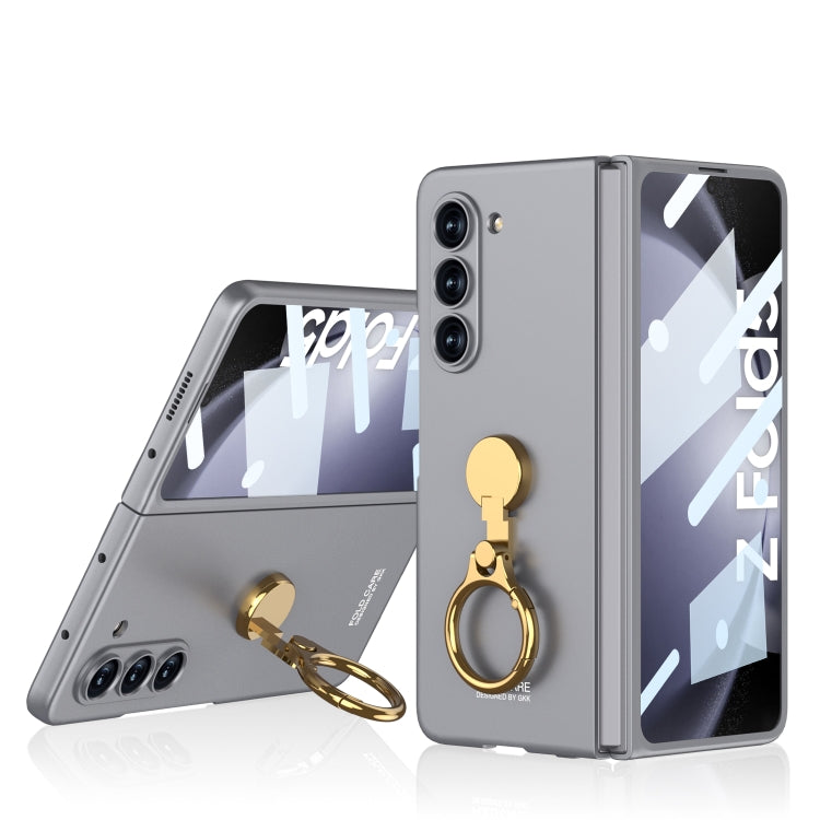 For Samsung Galaxy Z Fold5 GKK Ultra-thin Triaxial Ring Holder PC Phone Case(Grey) - Galaxy Z Fold5 Cases by GKK | Online Shopping South Africa | PMC Jewellery