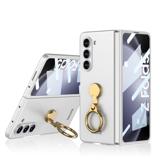 For Samsung Galaxy Z Fold5 GKK Ultra-thin Triaxial Ring Holder PC Phone Case(Silver) - Galaxy Z Fold5 Cases by GKK | Online Shopping South Africa | PMC Jewellery