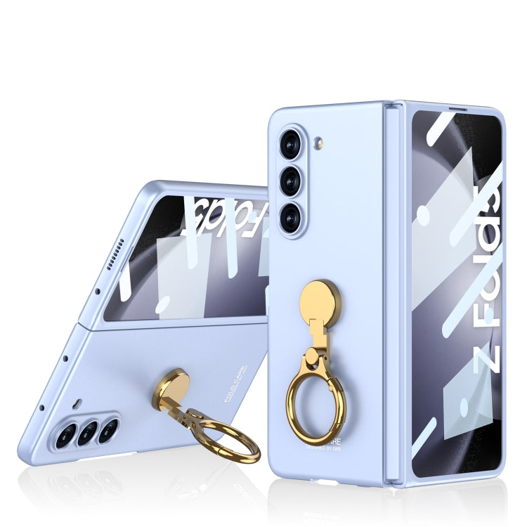 For Samsung Galaxy Z Fold5 GKK Ultra-thin Triaxial Ring Holder PC Phone Case(Light Blue) - Galaxy Z Fold5 Cases by GKK | Online Shopping South Africa | PMC Jewellery