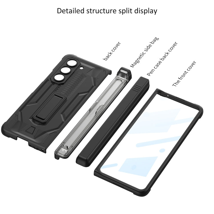 For Samsung Galaxy Z Fold5 GKK Integrated Folding Battle Shell PC Phone Case with Pen Box(Black) - Galaxy Z Fold5 Cases by GKK | Online Shopping South Africa | PMC Jewellery