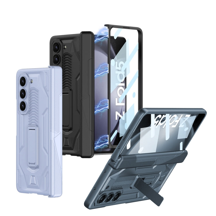 For Samsung Galaxy Z Fold5 GKK Integrated Magnetic Armor Flip Phone Case with Holder(Silver) - Galaxy Z Fold5 Cases by GKK | Online Shopping South Africa | PMC Jewellery