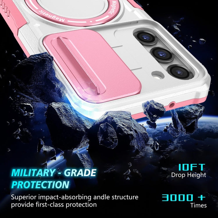 For Samsung Galaxy S23+ 5G Sliding Camshield Magsafe Holder TPU Hybrid PC Phone Case(Pink White) - Galaxy S23+ 5G Cases by PMC Jewellery | Online Shopping South Africa | PMC Jewellery