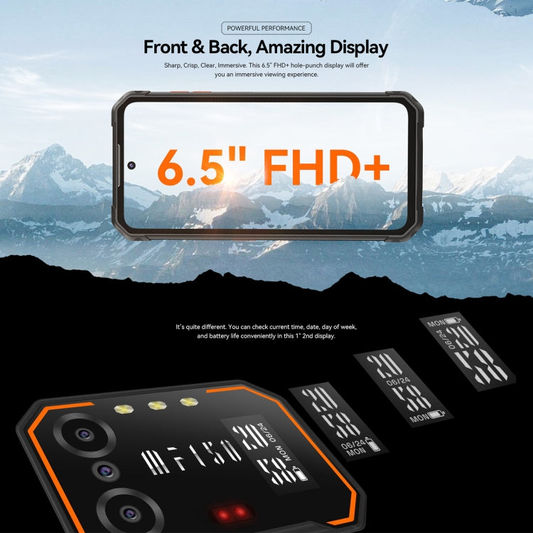 [HK Warehouse] IIIF150 B2, IP68/69K / MIL-STD-810H, Side Fingerprint, Night Vision, 6.5 inch Android 13 UMS9230 Octa Core, Network: 4G, NFC, OTG 6GB+256GB(Black Orange) - Other by IIIF150 | Online Shopping South Africa | PMC Jewellery