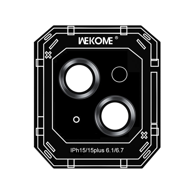 For iPhone 15 WEKOME WTPC-008 Armor Corning Metal Ring Lens Cover Film(Graphite Black) - iPhone 15 Tempered Glass by WK | Online Shopping South Africa | PMC Jewellery