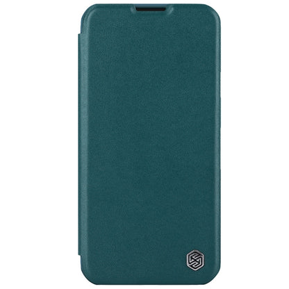 For iPhone 15 Plus NILLKIN QIN Series Pro Plain Leather Phone Case(Green) - iPhone 15 Plus Cases by NILLKIN | Online Shopping South Africa | PMC Jewellery