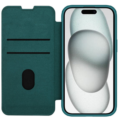 For iPhone 15 NILLKIN QIN Series Pro Plain Leather Phone Case(Green) - iPhone 15 Cases by NILLKIN | Online Shopping South Africa | PMC Jewellery