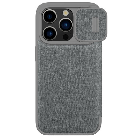 For iPhone 15 Pro NILLKIN QIN Series Pro Fabric Textured Leather Phone Case(Grey) - iPhone 15 Pro Cases by NILLKIN | Online Shopping South Africa | PMC Jewellery